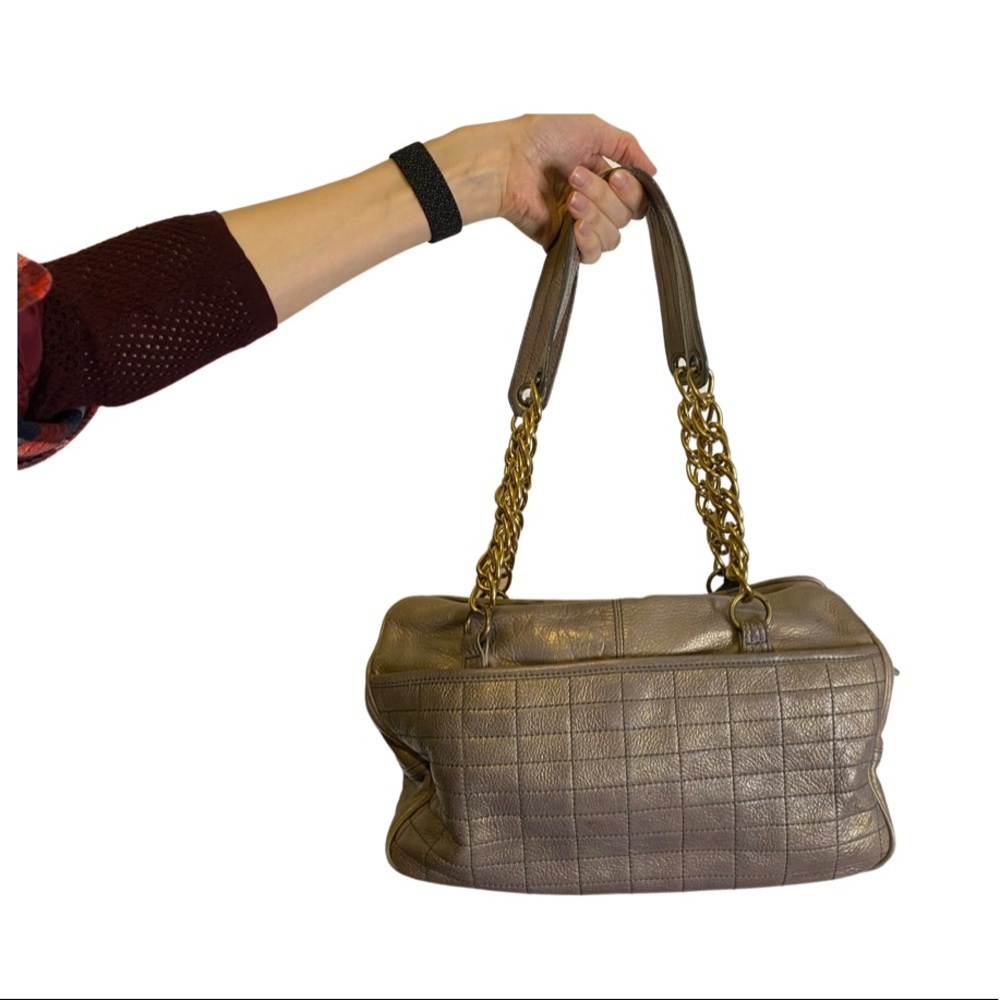 Hayden Harnett 2008 Big Mimi Quilted Leather Satchel in Lead - Picture 6 of 6